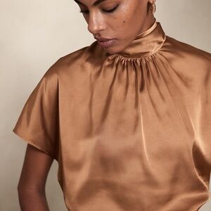 Elegant Copper Tie Back Blouse